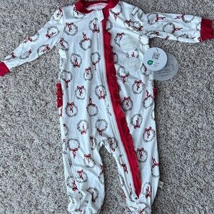 NWT Milkberry Christmas footie pajama